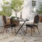 Merrick Lane Celia Stacking Thonet Bistro Style Chair with Arms, PE Rattan Seat, and Metal Frame for Indoor/Outdoor Use